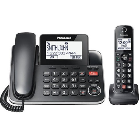 Panasonic KX-TGF870 DECT 6.0 Corded/Cordless Phone - Black