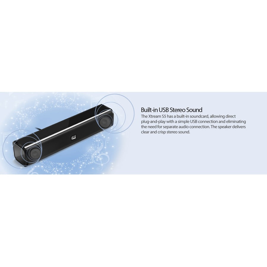 Barre de son portable Adesso Xtream S5 2.0 - 10 W RMS - Noir