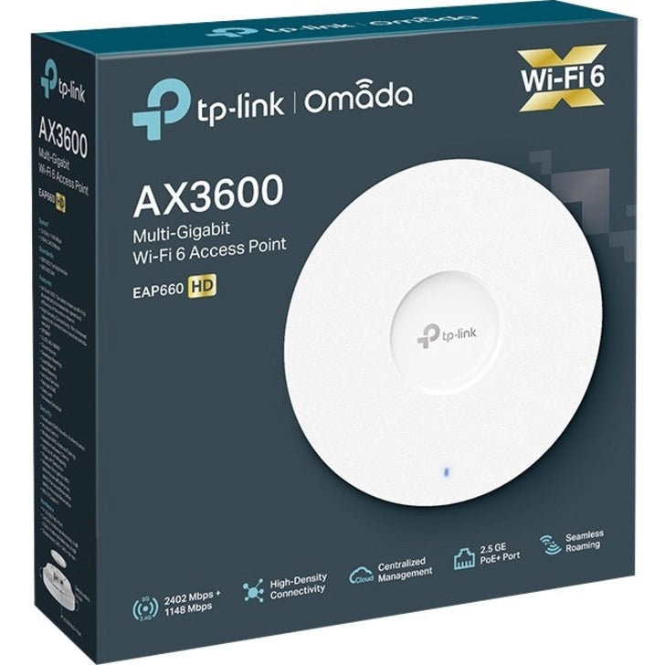 TP-Link EAP660 HD Dual Band 802.11ax 3.52 Gbit/s Wireless Access Point - Indoor - White