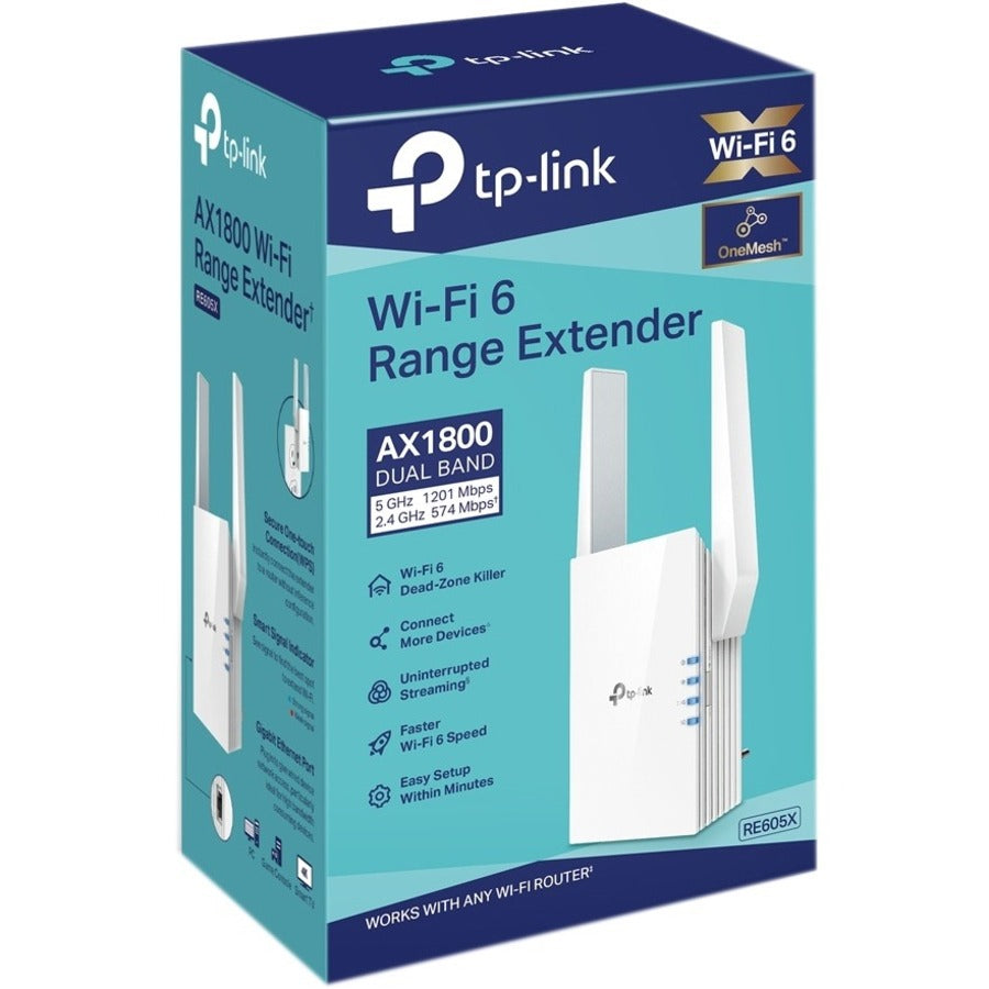 TP-Link RE605X 802.11ax 1.76 Gbit/s Wireless Range Extender