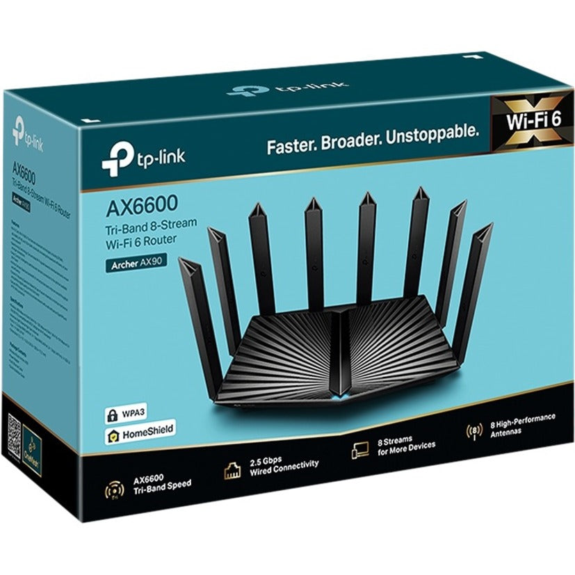 TP-Link Archer AX90 Wi-Fi 6 IEEE 802.11ax Ethernet Wireless Router