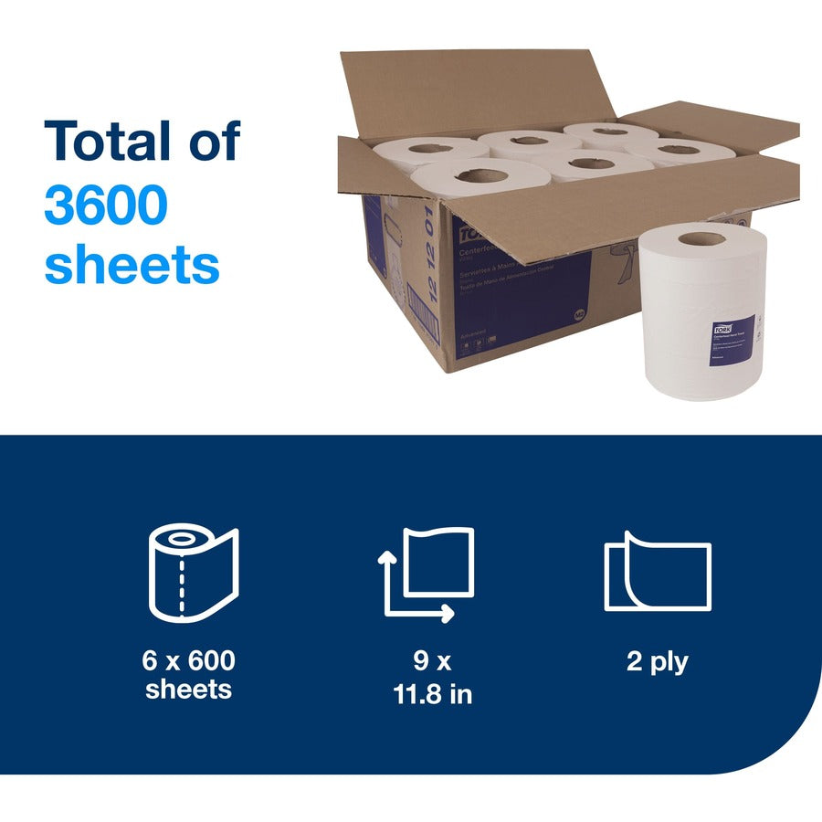 TORK Advanced Soft Centerfeed Hand Towel, 2-Ply, White