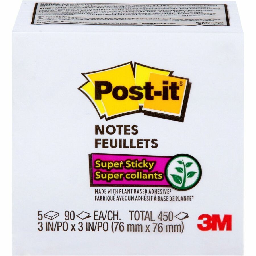 Post-it® Super Sticky Notes 3 in x 3 in, 5 Pads/Pack