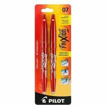 Pilot FriXion Ball Erasable Gel Pen - 2 Pack - 0.7mm Medium - Red