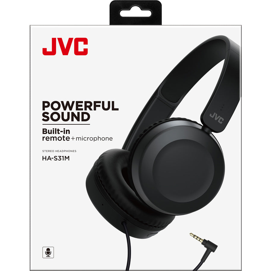 JVC HA-S31M On-Ear Headphones with Mic — Black