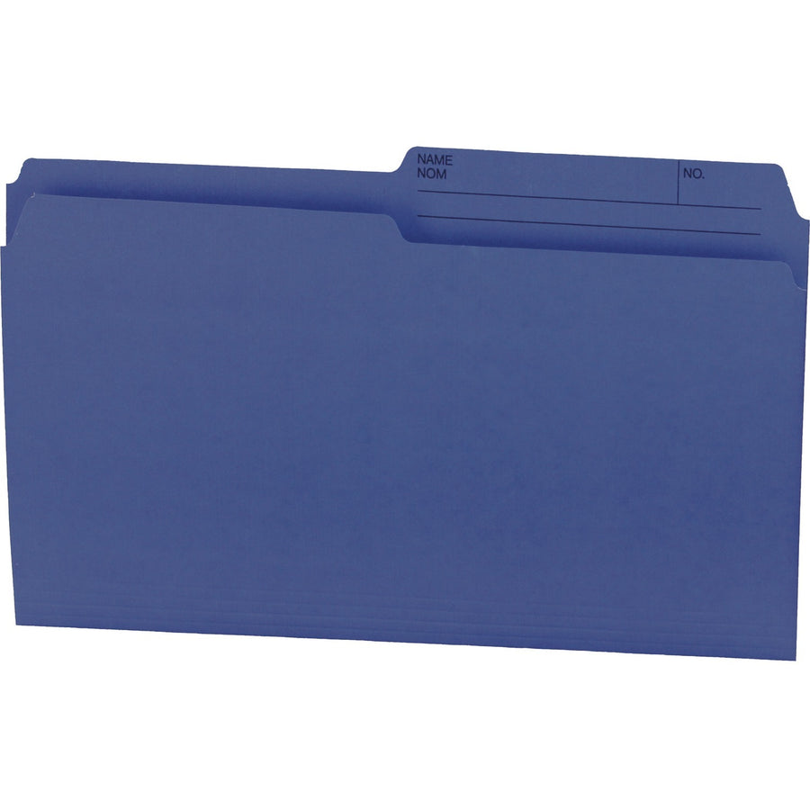 Hilroy Coloured File Folders - Legal, 1/2-Cut Tab, Box of 100 - Navy