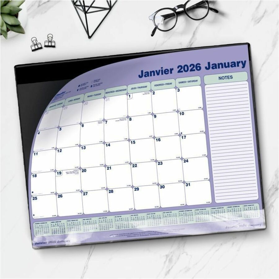 Blueline Monthly Desk Pad Calendar Refill — 23½" x 18¼", Bilingual