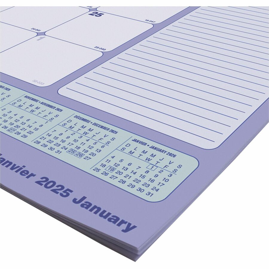 Blueline Monthly Desk Pad Calendar Refill — 23½" x 18¼", Bilingual