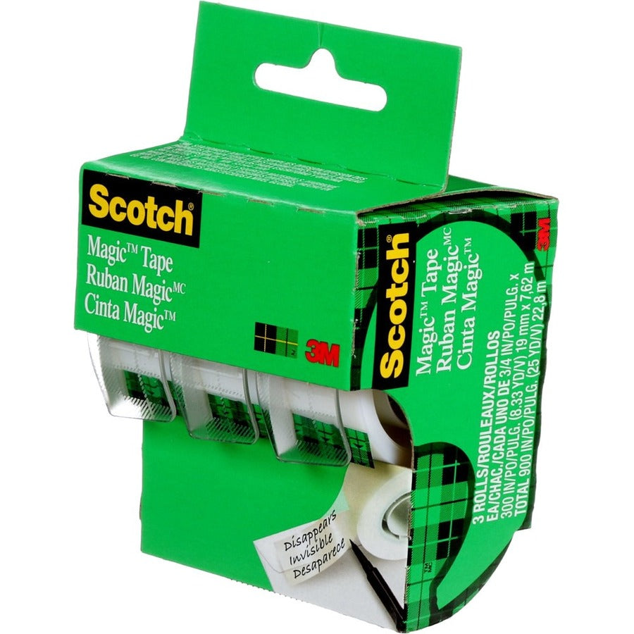Scotch Magic Invisible Tape Dispensers 3/4" (19 mm x 8.9 m) 3/pkg