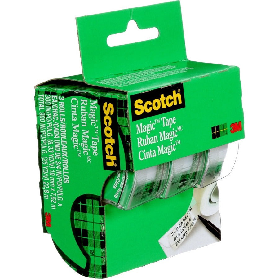 Scotch Magic Invisible Tape Dispensers 3/4" (19 mm x 8.9 m) 3/pkg