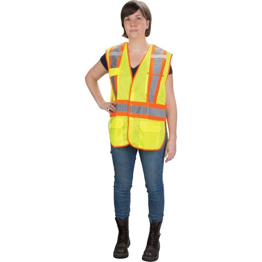 Gilet de topographe haute visibilité Zenith Taille XL Jaune citron vert