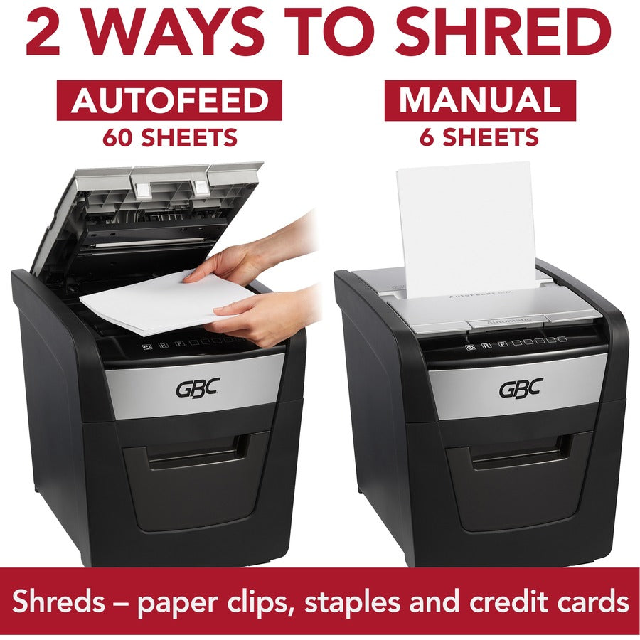 GBC AutoFeed+ Home Shredder, 60X, Super Cross-Cut, 60 Sheets