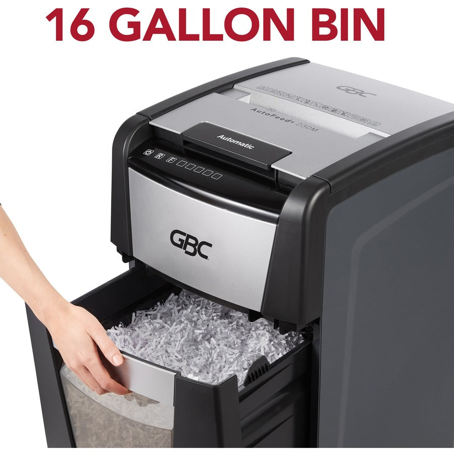 GBC AutoFeed+ 300X Office Shredder – Auto-Feed 300 Sheets, Super Cross-Cut, P-4