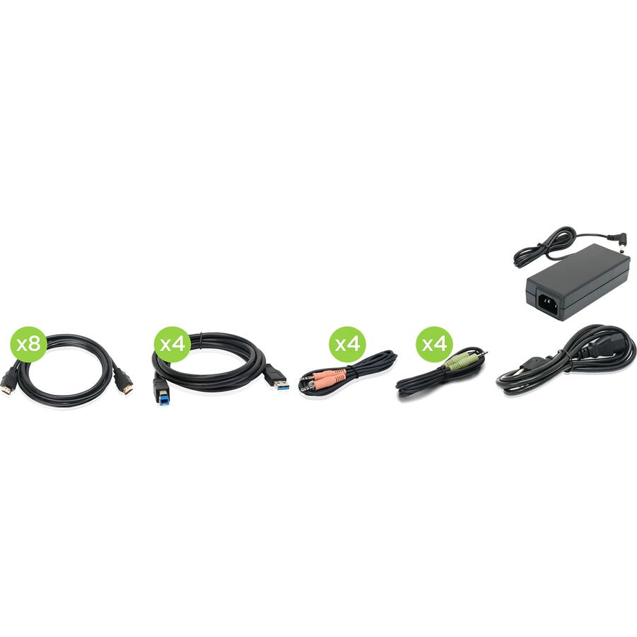 IOGEAR 4-Port 4K Dual View KVMP Switch with HDMI Connection, USB 3.0 Hub and Audio
