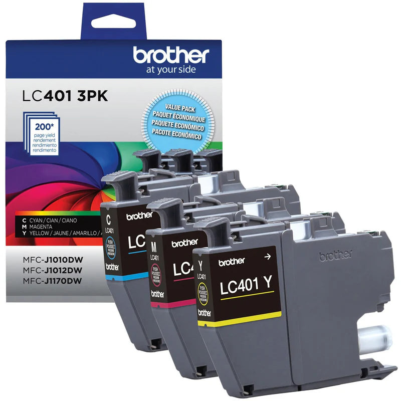 Brother Genuine LC4013PKS Standard-Yield Colour Ink Cartridge 3-Pack