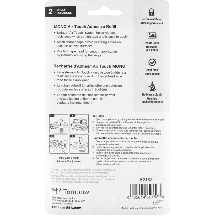 Recharge Tombow, paquet de 2, colle MONO Air Touch