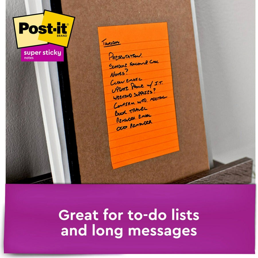 Post-it&reg; Super Sticky Notes - Energy Boost Color Collection - Orange, 3-Pack