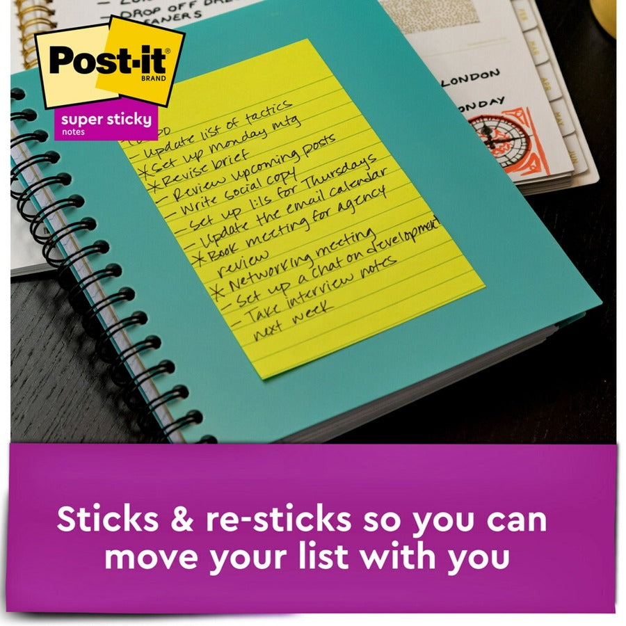 Post-it&reg; Super Sticky Notes - Energy Boost Color Collection - Orange, 3-Pack