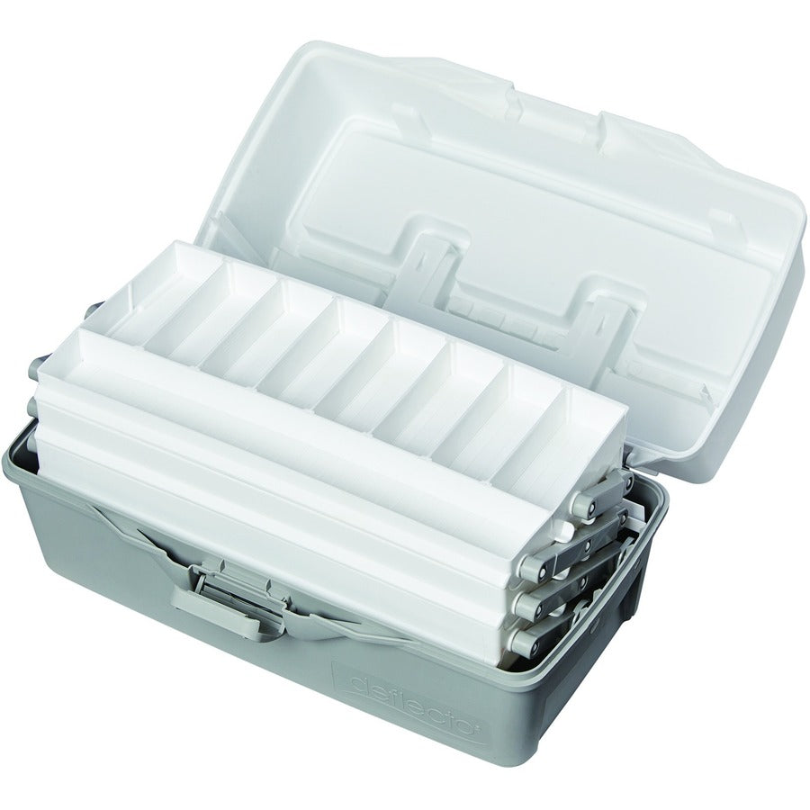 Rangement à trois tiroirs Deflecto 22,86 cm x 40,79 cm x 21,34 cm Gris et blanc