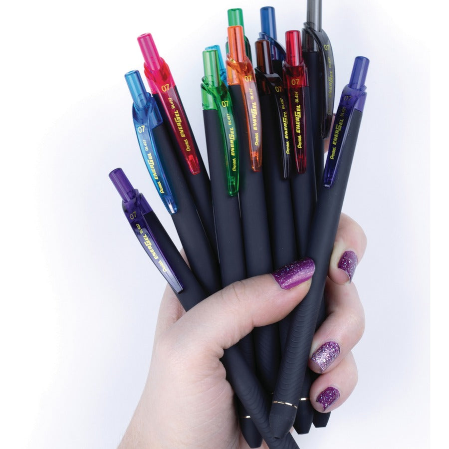 Stylos-billes rétractables Pentel EnerGel 0,7 mm Couleurs assorties 12/paq.