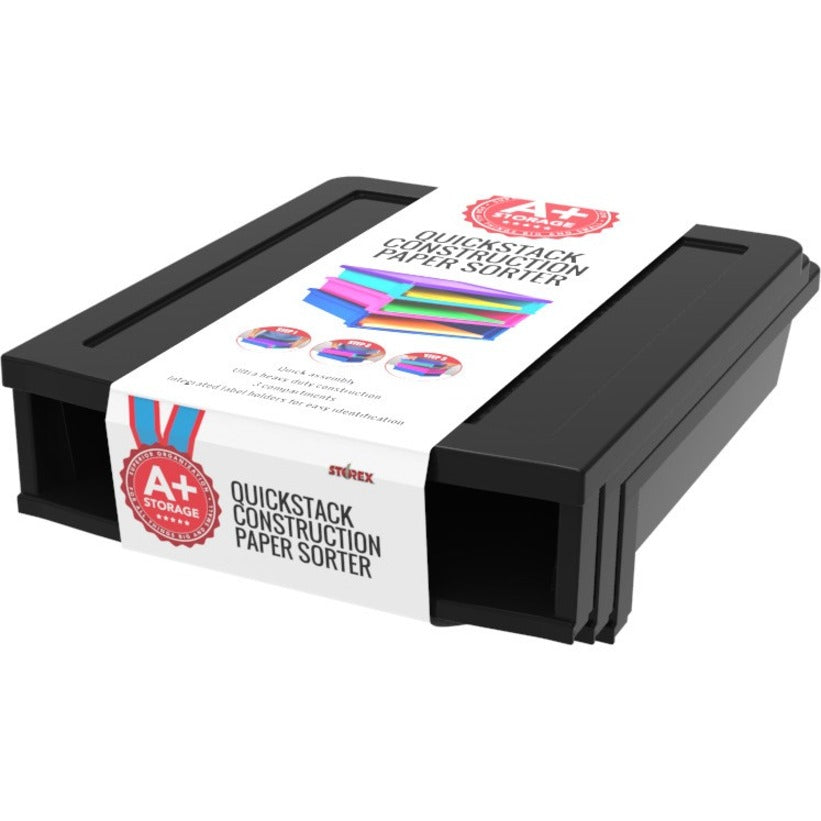 Trieur de papier de construction Storex Quick Stack, 3 compartiments