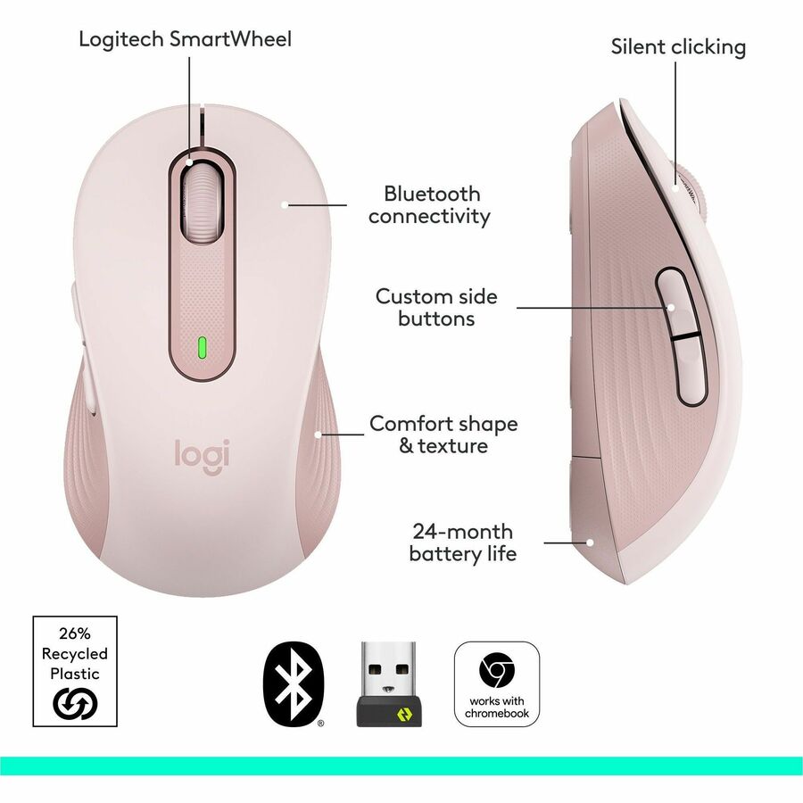 Logitech Signature M650 Wireless Mouse — Rose