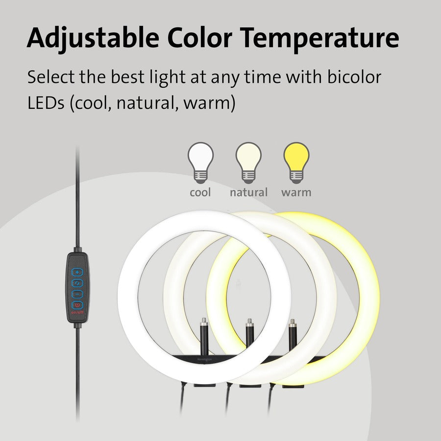 Kensington L1000 Bicolour Ring Light with Webcam Mount