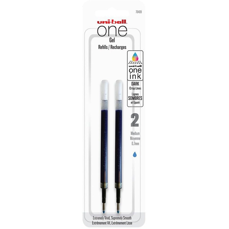 uniball ONE Gel Pen Refills - Blue, 0.7 mm, 2 Pack