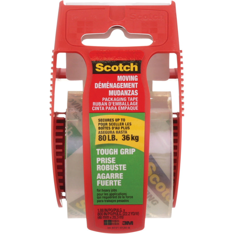 Scotch Tough Grip Packaging Tape, 48 mm x 20.3 m with Dispenser