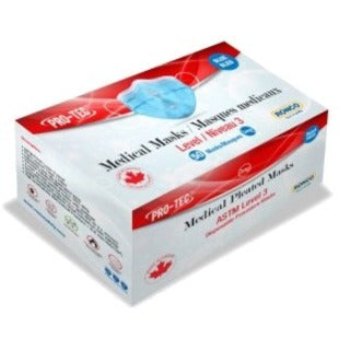 RONCO Pro-Tec ASTM Level 3 3-Ply Pleated Masks — 50/Box
