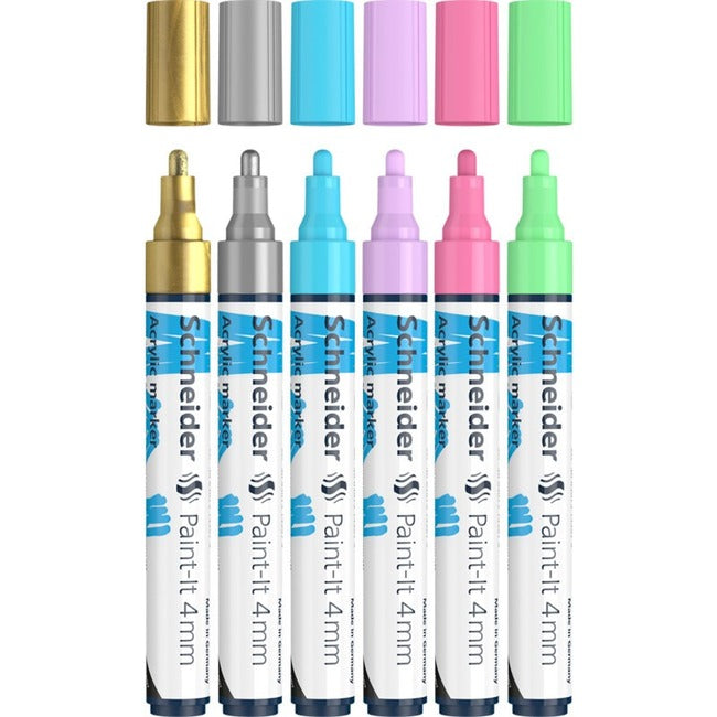 Schneider Paint-It 320 acrylic paint markers, 4 mm, pastel 6-pack