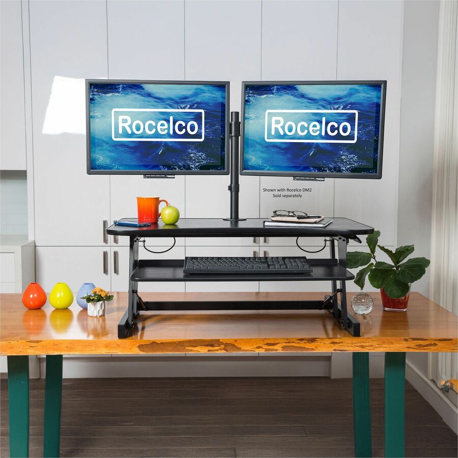 Rocelco DADR 37.4" Deluxe Adjustable Desk Riser — Black
