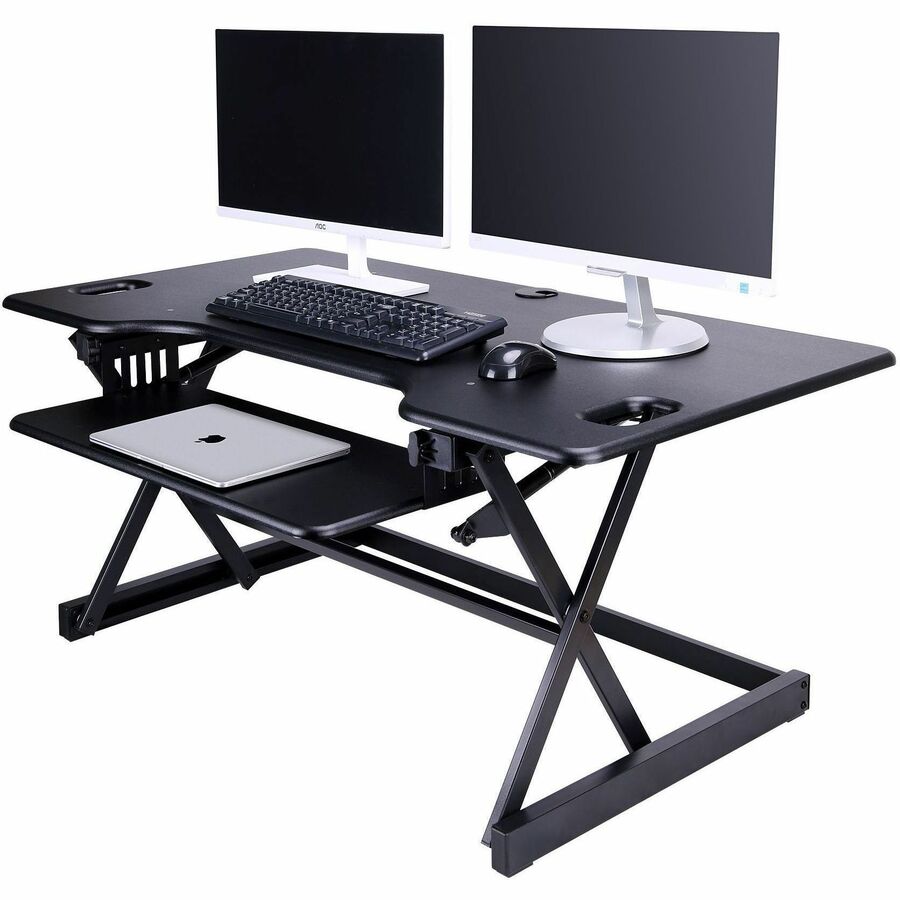 Rocelco DADR-46 Adjustable Desk Riser with EVR — Black