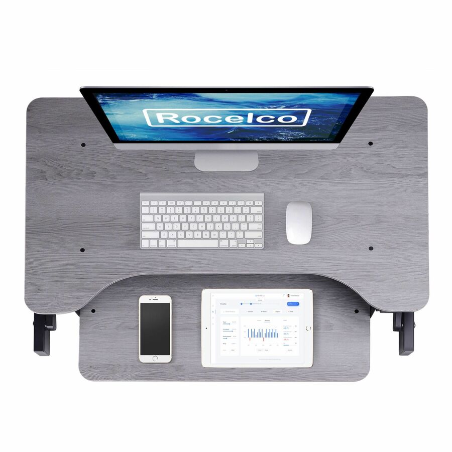 Rocelco DADR Deluxe Adjustable Desk Riser — Grey