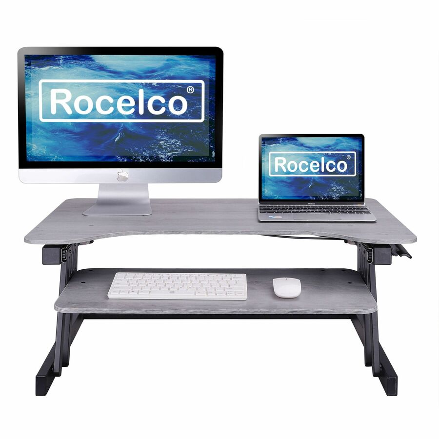 Rocelco DADR Deluxe Adjustable Desk Riser — Grey