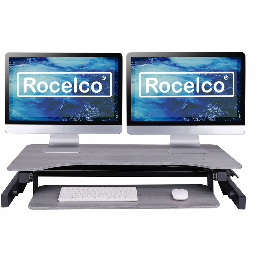 Rocelco DADR Deluxe Adjustable Desk Riser — Grey