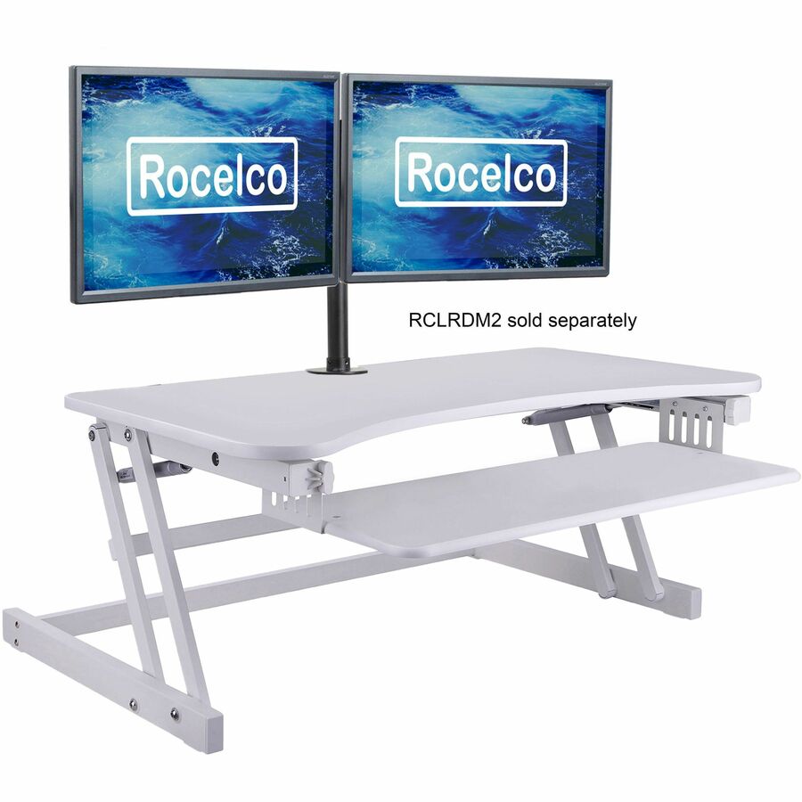 Rocelco DADR 37.4" Deluxe Adjustable Desk Riser — White
