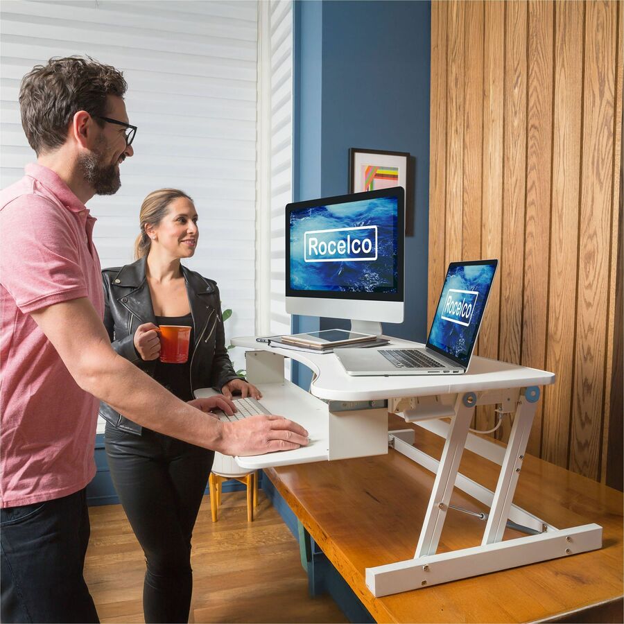Rocelco DADR 37.4" Deluxe Adjustable Desk Riser — White