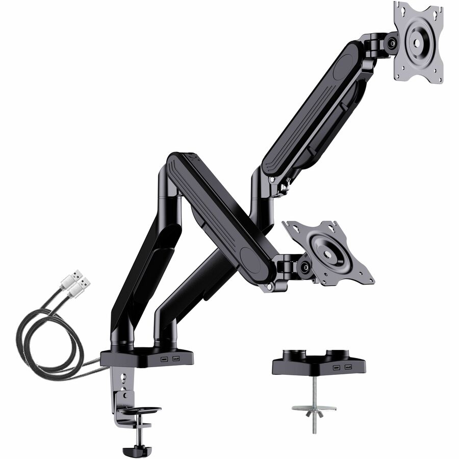 Rocelco MA2 Dual Monitor Arm with Motion Assist — Black