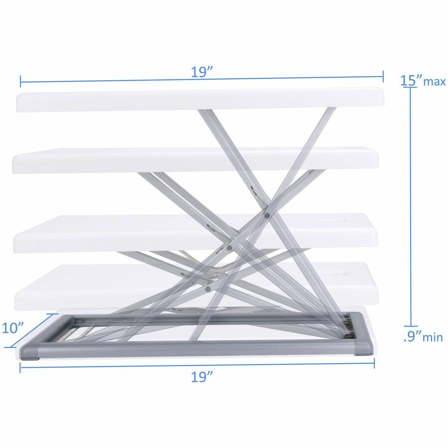 Rocelco PDR Portable Sit-Stand Desk Riser — White