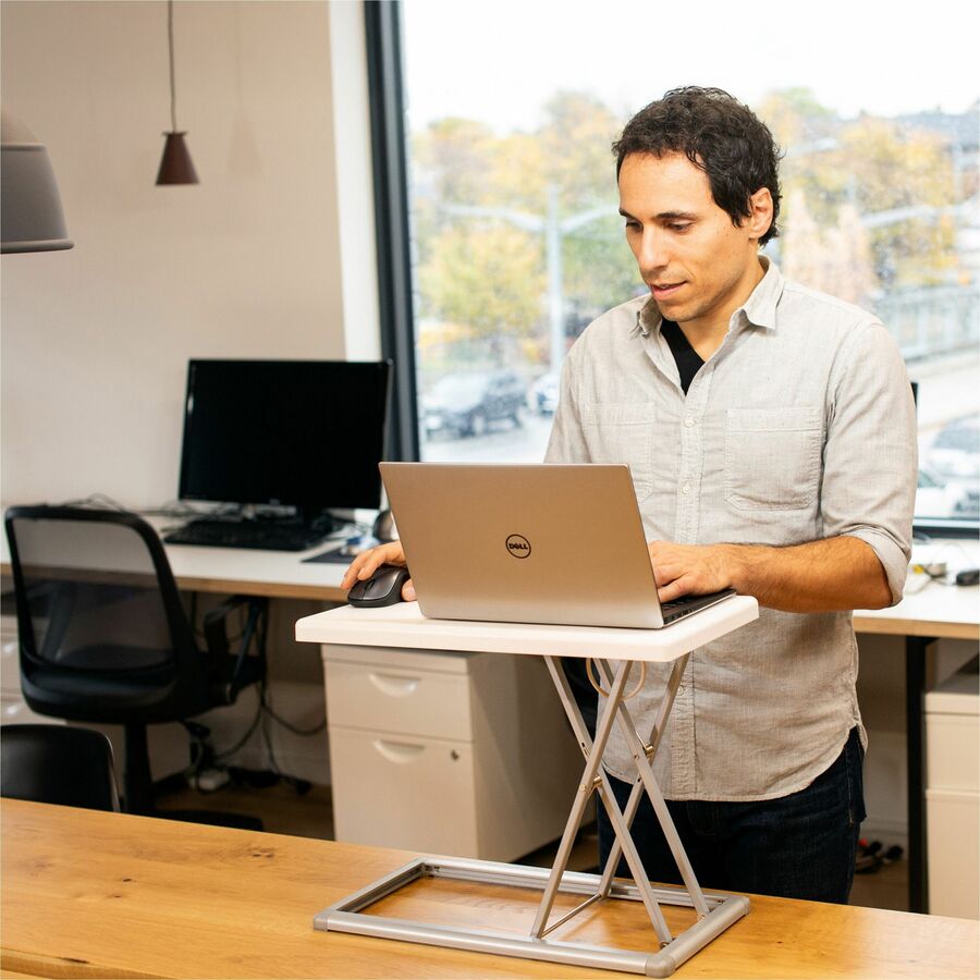 Rocelco PDR Portable Sit-Stand Desk Riser — White