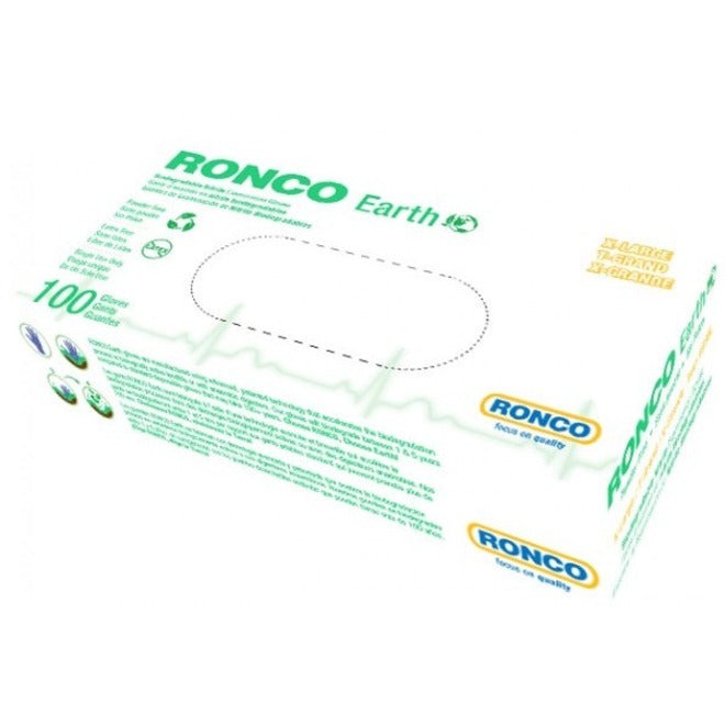 RONCO Earth Nitrile Examination Gloves — X-Large, Box of 100