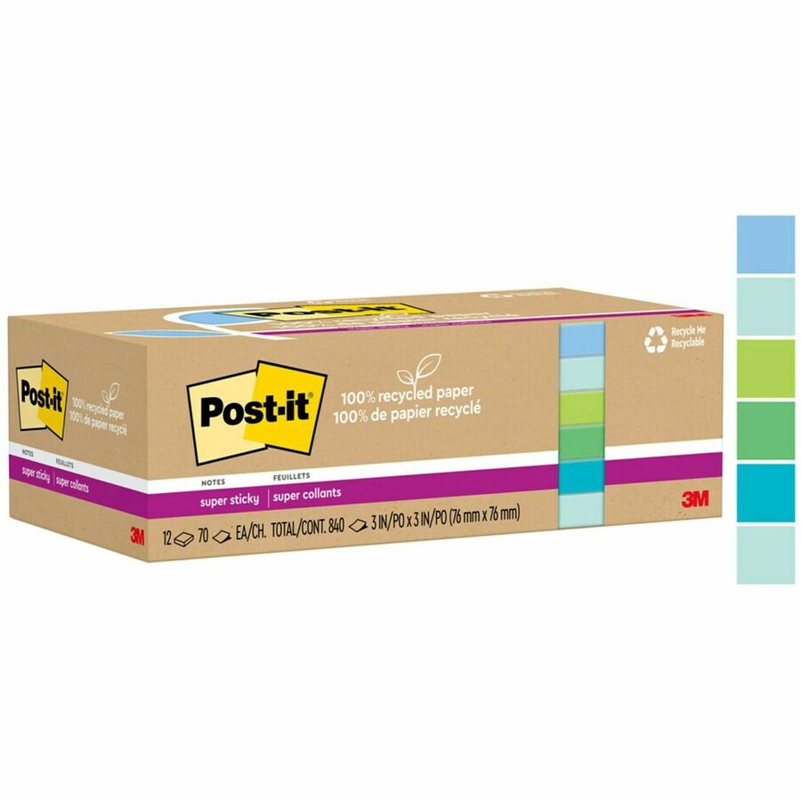 Post-it&reg; Recycled Super Sticky Notes (Model 5)
