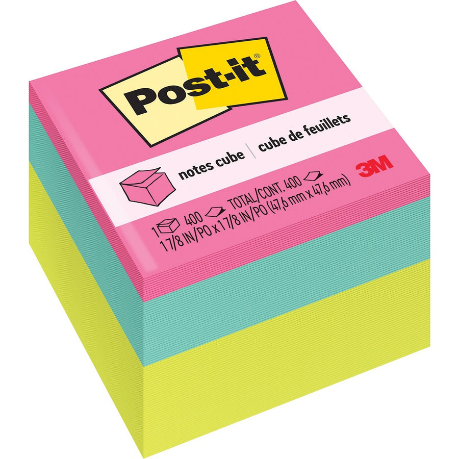 Post-it Note Cube 1 7/8 x 1 7/8 in, Bright colours, 400 sheets