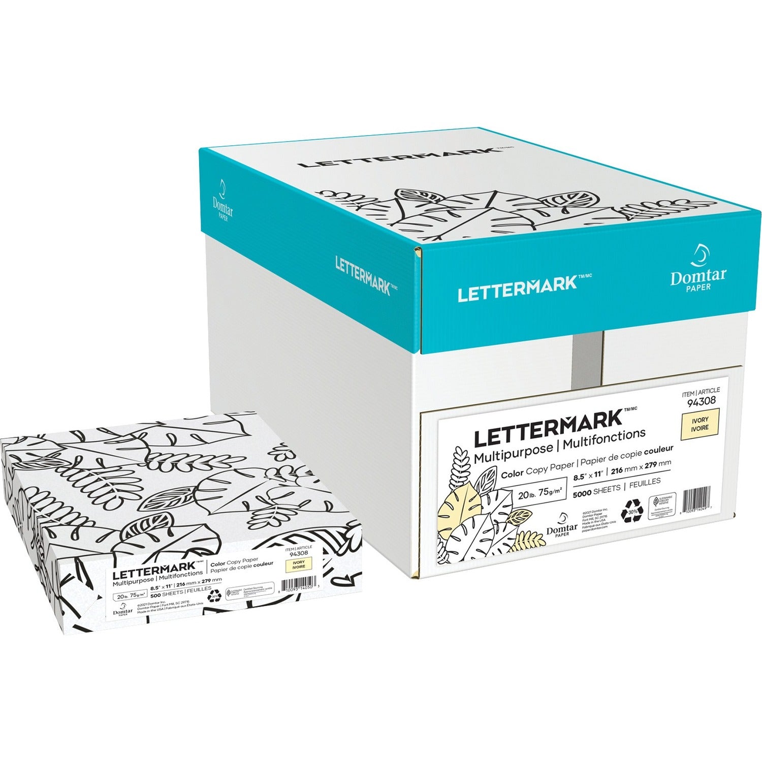 Lettermark Colors Multipurpose Paper – Letter, 8.5" × 11", 20 lb, 500 Sheets