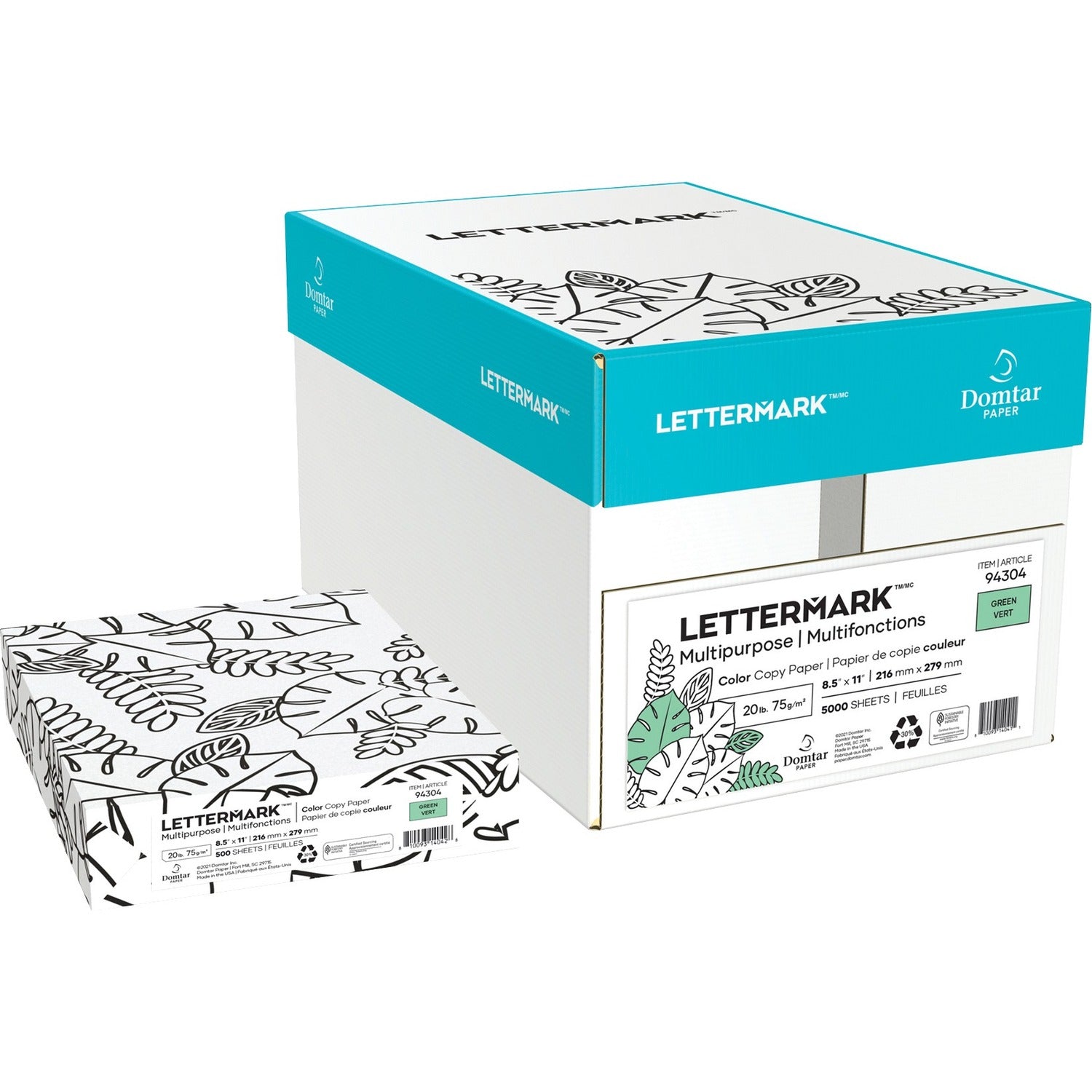 Lettermark Colors Multipurpose Paper – Letter, 8.5" × 11", 20 lb, 500 Sheets