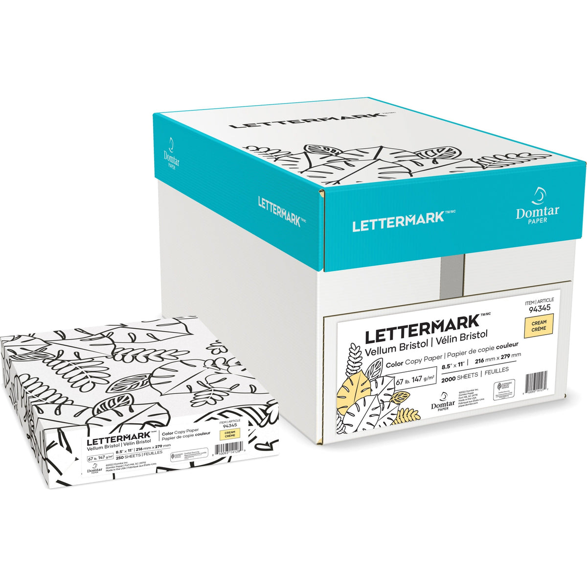 Lettermark Vellum Bristol Paper Cover – Letter, 8.5" × 11", 67 lb, 250 Sheets