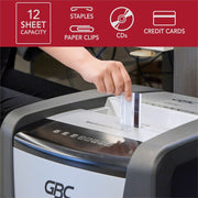 GBC Momentum Paper Shredder, M12-12, Micro-Cut, Anti-Jam, 12 Sheets