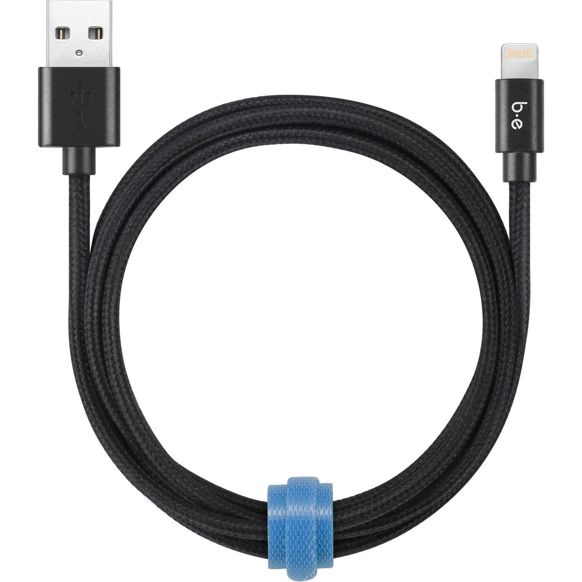 Blu Element Braided Lightning to USB Charge/Sync Cable, 6 ft, Black