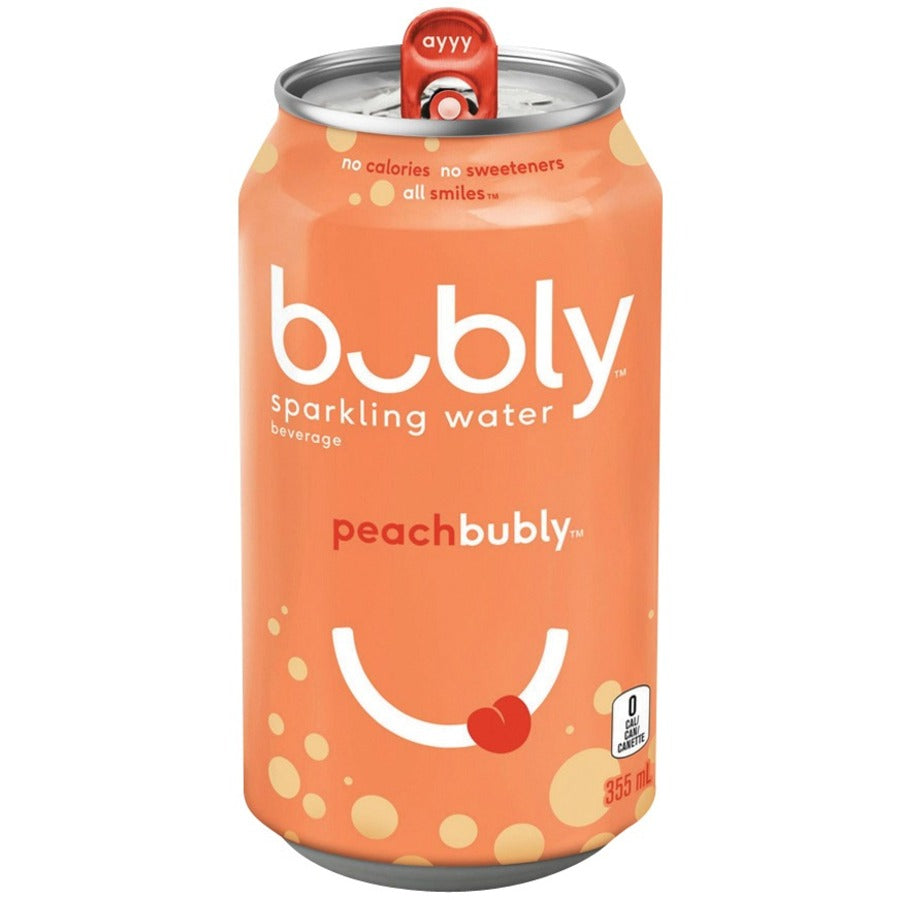 bubly Sparkling Water Peach - 355 mL, 12-Pack